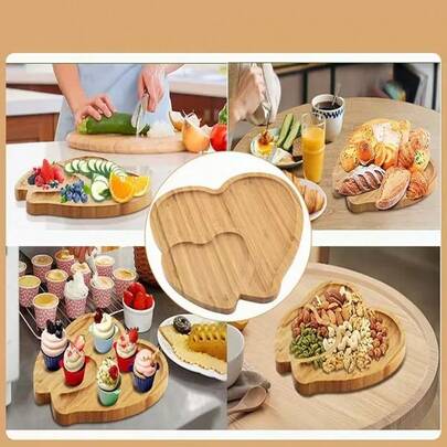 1 pezzo - Set di vassoi multifunzionali in ceramica per soggiorno, sala da pranzo e cucina, adatto per cereali, caramelle, biscotti e pane, ideale per matrimoni, feste di compleanno e regali. Vassoio a forma di cuore con scomparti per frutta secca. Adatto per tè pomeridiano, feste, vacanze, Natale, Ognissanti. Forma unica, alta moda. Semplicità moderna/Ins/Stile cinese retrò/giapponese. (Motivi/colori/accessori/stili casuali)