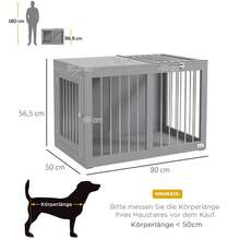 PawHut Dog Crate, Dog Carrier, 2 Doors, Lockable, Steel Mesh, 80 X 50 X 56.5, Grey (On Site) - 1 - View 5