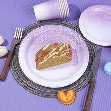 10pcs/20pcs/30pcs/60pcs Set Ombre Purple Party Supplies, Lavender Paper Plates, Cups, Napkins, Suitable For Wedding, Bridal Shower, Birthday, Anniversary Lavender Themed Party Decorations, Disposable Party Tableware, Soft Color Tone, One-Time Paper Dinnerware - Multicolor - View 4