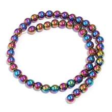 1件彩色赤铁矿珠串手链/项链/手机链，时尚重金属风格DIY饰品制作珠子 - 電鍍彩色 - 查看 10