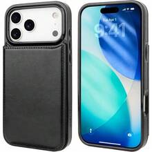 This Wallet Case Is Made For Iphone 17, 16, 15, 14, 13, 12 Pro/Pro Max/Plus/Air And For Samsung For Galaxy S22, S23, S24, S25 Plus/Ultra  It Includes A Card Holder, Is Made From Faux Leather, Has A Kickstand, Card Slots, A Double Magnetic Clasp - 黑色 - 查看 3