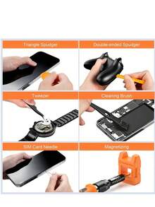 Magnetic Precision Screwdriver Set Computer Pc Phone Repair Tool Kit Metal Magnetic Manual Use Without Electricity For Mobile Phones Cameras Clocks Disassembly And Repair, Home Maintenance Versatile Tool Kit Durable Screwdriver Set - Black - View 8