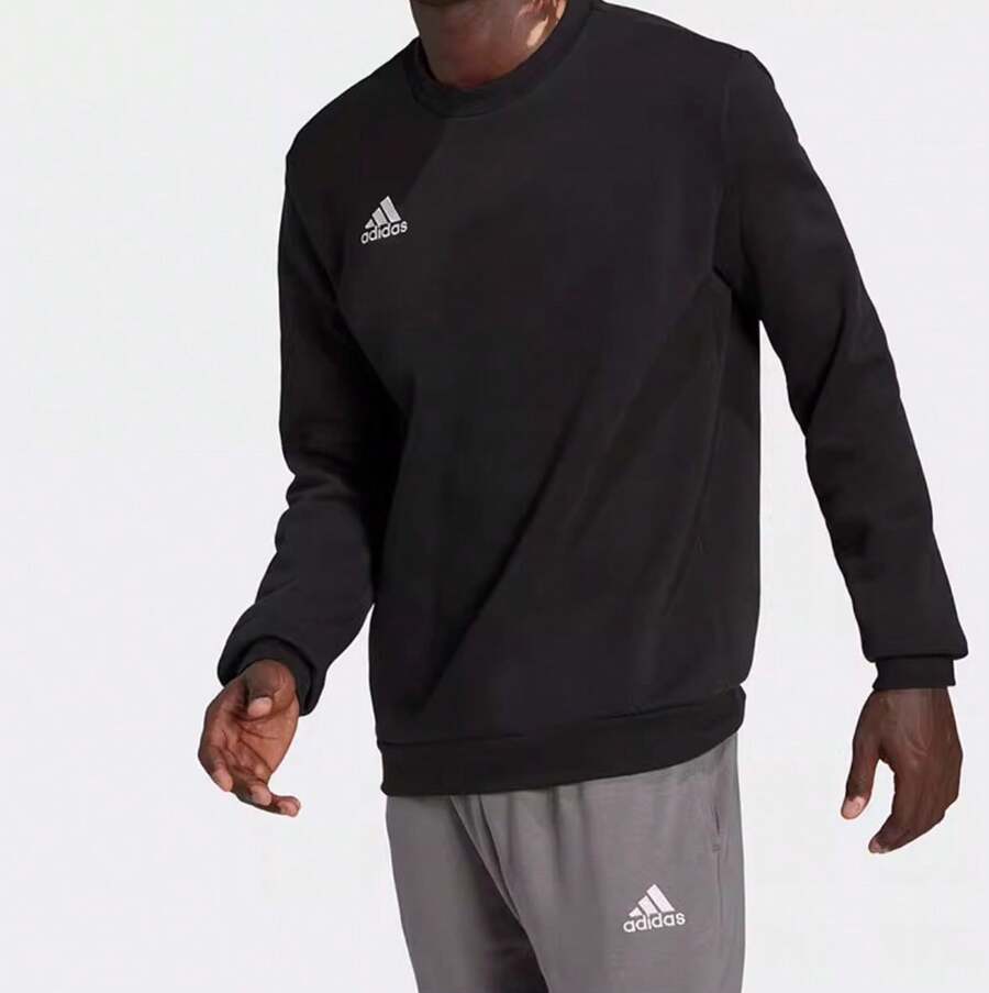 Adidas New Men's Soccer Sports Training Pullover Pullover Sweatshirt - Black - View 1