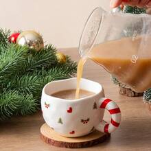 1 chiếc cốc cà phê gốm sứ 230ml/7.8oz, cốc cà phê Giáng sinh dễ thương, cốc trà gốm sứ thủ công dành cho ngày lễ, cốc matcha, thích hợp cho cà phê, sữa, ca cao, latte quế, quà tặng Giáng sinh và sinh nhật sáng tạo. - Nhiều màu - Xem 4