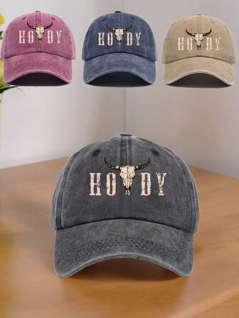 1 pieza Gorra de béisbol unisex vintage con estampado lavado - Protección UV ajustable ideal para senderismo, montañismo, viajes, protección solar y deportes al aire libre