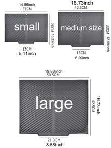 3/1pc Multi-Function Kitchen Drying Mat - Non-Slip, Quick-Drying, Heat-Resistant Rubber Mat For Dishes, Utensils And Cups - Black, Draining Design For Countertops And Bars, Kitchen Drying Mat | Rubber Drying Mat | 100% Rubber Covered - Grey - View 9