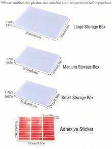 1件大容量美甲可穿戴指甲收纳盒透明指甲油展示相册防尘收纳盒美甲样品展示盒多尺寸加厚PP材质收纳盒