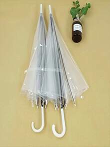 Ô dù trong suốt kiểu dáng đẹp với tay cầm dài - Chống thấm nước, mở bằng tay, độ bền 8 nan, lựa chọn mùa xuân hè, quà tặng cho phù dâu, trang trí phòng ngủ, trang trí phòng ngủ, bãi biển, du lịch, dành cho nam, dành cho nữ, kỳ nghỉ, Ngày Quốc tế Phụ nữ, đồ dùng cần thiết khi đi du lịch, quà cưới, Y2K, phòng ngủ, phụ kiện xe hơi dành cho nữ, trang trí nhà bếp, đồ dễ thương - Nhiều màu - Xem 7