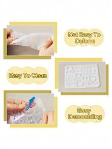1pc Silicone Molds For Earrings And Pendants, Suitable For Keychains, Dog Claws, And Hearts, DIY Sets, Suitable For Handmade Accessories, Jewelry Making, And Crafts - Durable And Flexible Rectangular Molds - White - View 7
