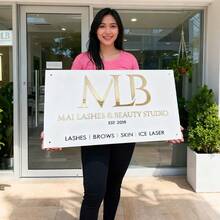 Custom White Wall Sign With Gold And Black Letters, Includes All Installation Accessories (Gold Brackets). Laser Cut Logo Sign, Beauty Salon Sign, 3D Commercial Sign, Business Signage, Custom Laser Cut, Raised 3D Logo Design, Home Decor, Christmas, Christmas Decoration, Christmas Gift - Multicolor - View 8