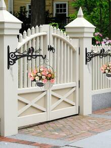 2pcs Black Metal Plant & Lantern Hanging Hooks - Versatile Indoor/Outdoor Garden Decor