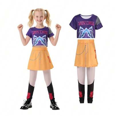 Costumi cosplay, costumi K-Pop, set di abbigliamento stampato per donne e bambini - Costume cosplay anime K-Pop Miraru Mizores nello stesso stile, cartoni animati