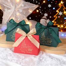 5/20 Pcs Santa Claus Pattern Gift Box;Christmas Gift Theme Dessert Packaging Box; Christmas Candy Gift Packaging Box; Biscuit Snack Gift Packaging Box - Wave Cover - View 4