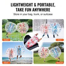 Paquete de 2 pelotas de parachoques inflables de 1,5 m (5 pies) para adolescentes y adultos, bolas de burbuja de PVC de 0,8 mm de grosor con forma de hámster humano para juegos en equipo al aire libre, juguetes de parachoques para jardín, patio y parque. - 2 pelotas - Ver 6
