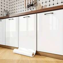 Papel tapiz para cocina y baño: Pegatinas de vinilo suaves y autoadhesivas con papel de contacto removible - Adecuado para cocina, baño, escritorio y muebles - Resistente al calor e impermeable - Blanco - Ver 7