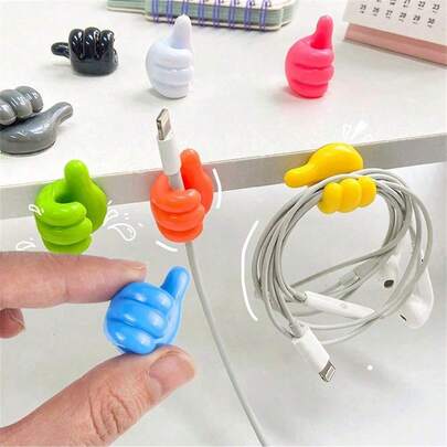 10/20个装卡通手形粘性线缆夹，硅胶充电线整理器，手机和数据线管理挂钩，多功能线缆固定器，家居收纳整理器，非电动线缆整理配件，无需电池