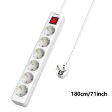 LIPWEL 16A 3680W European Style Power Socket With Switch And Safety Door, Flame Resistant Housing, 1.8m/3 Meters Extension Cord, Wall-Mounted, Suitable For Living Room, Kitchen, Office - White, Kitchen Appliance Socket, Compact Design, Flame Retardant Material - EU E Type Plug(220-240V) - View 9