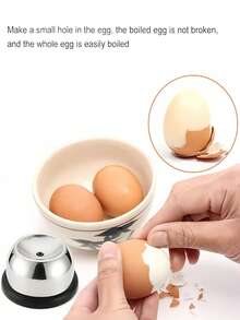 1pc Egg Piercer, Stainless Steel Needle Egg Punch,Egg Hole Puncher, Steamed Egg Anti-Burst Hole Puncher,Egg Piercer With Retractable Pin,Stainless Steel Egg Piercer With Sturdy Base,Stainless Steel Egg Piercing Tool,Heavy Duty Tool For Boiled Eggs,Egg Piercing Tool,Can Be Given To Parents,Family,Mothers,Wives,Friends,Chefs,Neighbors,It Is Also The Best Choice For Party Dinner Gifts,Home Gifts,Halloween Gifts,Christmas Gifts,And New Year Gift - Multicolor - View 6