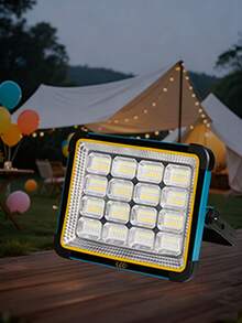 1/2pcs 15000LUM Solar Powered Outdoor Camping Light, 192 LED Portable Handheld Emergency Spotlight - Built-In 4pcs 1200mAh Rechargeable 18650 Lithium-Ion Batteries, Foldable Solar Panel Charging, 16 Embedded LED Bulbs Cordless Floor Design, 5 Lighting Modes With Emergency Strobe, Suitable For Blackout, Emergency, Outdoor Camping - Multicolor - View 3