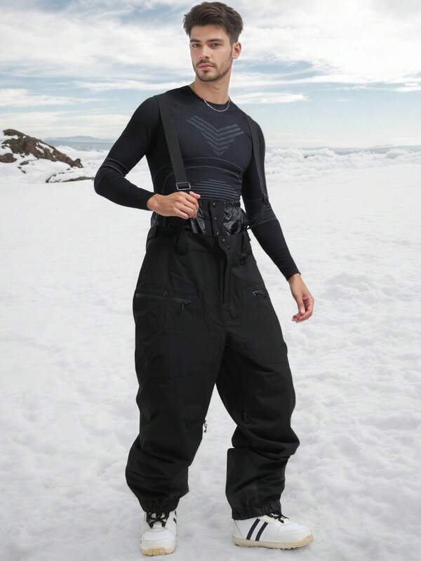 Pantalones de peto para esquiar para hombres, pantalones de peto aislados y impermeables para nieve, pantalones transpirables para exteriores, ropa de invierno para hombres, pantalones de nieve, pantalones de chándal, ropa de primavera, mono de esquí
