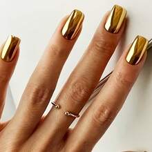Tinovo Uno Mirror Effect Metal Nail Polish, No Baking Natural Quick-Drying Formula, Chrome Bright Finish, Nail Salon Effect, Long-Lasting And Convenient - 金屬金色 - 查看 6