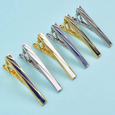 1 Stück/3 Stück/6 Stück minimalistische Metall Krawattenklammern für Herren, formelle Kleidung, Bräutigam Hochzeit Business Anzug Krawattenausstattung