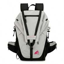 30+5升旅行背包，高分子面料，男女通用；小型尼龙防水徒步背包，带手机袋，男女通用；轻便徒步日用背包，带透气背垫，白色 - 彩色 - 查看 5