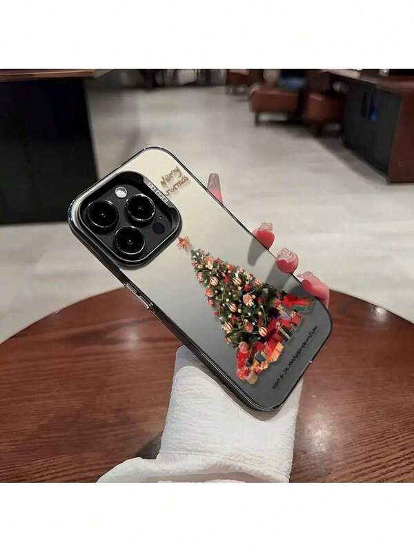 Exquisite Luxus einfarbige Fünf Farben Weihnachtsbaum Doppel-Schicht galvanisierte matte bunte silberne Handyhülle Weihnachten Valentinstag Neujahrsgeschenk geeignet für iPhone 17 16 15 14 13 12 11 X XS Plus Pro Pro Max Serienmodelle