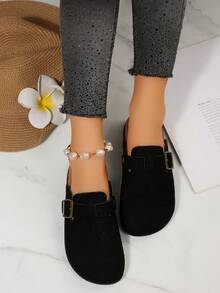 Boken Women's Spring 2024 New Thick Soled Slide Sandals, Slip-On Casual Loafers - Black - View 4