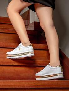 GuGi Women Wedge Sneakers - 金色 - 查看 12