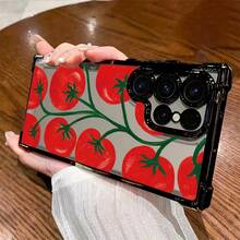 Funda de Teléfono Tomate para Samsung Galaxy S25/S24/S23/S22/FE/Ultra/Plus 4G/5G a Prueba de Golpes, Cubierta Trasera Transparente y Suave - Colores mixtos - Ver 2
