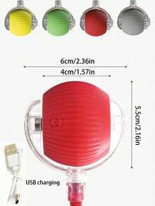 1 Pack USB Rechargeable Interactive Cat Toy Ball Automatic Electric Rolling Ball Toy Dog/Kitten Birthday Gift, Pet Chewing Smart Automatic Tease Tail, Solid Color Smart Tethered Cat Chase Ball, Interactive Cat Toy Ball, Indoor Cat Toy, Adult Cat Toy - Blue and White - View 4