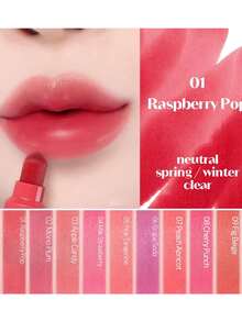 ETUDE Brilho Labial Dear Darling #01 Framboesa, Brilho Labial Hidratante de Longa Duração, Lápis de Maquiagem Labial de Alta Cobertura, Fácil de Aplicar com Ponta Precisa, Acabamento Matte Cremoso, Não Transfere, Efeito Satin Stain, Fórmula Vegana, Cosméticos Coreanos, 3,5g/0,12oz. - 01 Pirulito de Framboesa - Visão 4