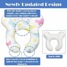 Support Pillow, Neck Pillow Upgraded Comfortable Sleep Cushion Car Plane Stroller Pushchair - A - bươm bướm - Xem 5