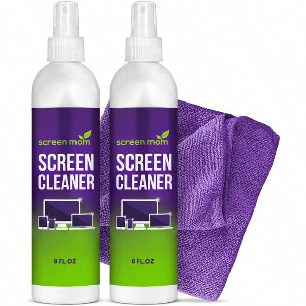 Screen Cleaner Spray And Microfiber Cloth 2Pack 2x8oz By Screen Cleaner Spray And Wipe For TV Computer Phone IPad Car Screen Cleaning Kit Electronic Cleaner Spray