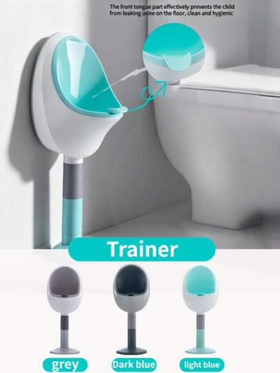 1pc Toddler Standing Urinal/Cartoon Wall-Mounted Urinal/Baby Urinal/Material: PP Height Adjustable, Suitable For Babies Of All Ages Wall-Mountable/Stand-Up/Separable Trough For Easy Cleaning Free Gifts: 1 Cleaning Brush/1 Water Stopper/1 Suction Cup/1 Hook/1 Water Pipe (Free Gift Color Random)