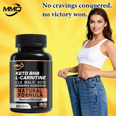MMQ Dieta equilibrada: salud y digestión | 20 en 1: mezcla avanzada de Keto BHB, L-carnitina, ácido málico y berberina - Keto | Salud de la insulina, salud del hígado y catabolismo | 60 cápsulas, suministro para 30 días