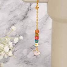 2pcs Bottle Chains, Bottle Pendant With Cube Letter Alphabet Charms Beads Pink White Cute Bottle Accessories Tumbler Handle Backpack Girlfriend Friends Compatible With Cups - Shell - View 7