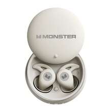 Monster 無線耳機、零壓睡眠耳機、藍牙 6.0 入耳式耳機、舒適佩戴耳機、降噪睡眠輔助耳機,配備柔軟矽膠、白噪音和 42 小時長電池壽命、可愛美學、AI 技術翻譯與聊天 - 均碼 - 查看 3