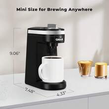 CHULUX Mini Single Serve Coffee Maker, Fast Brew K-Pod Coffee Machine, Black - Black - View 2