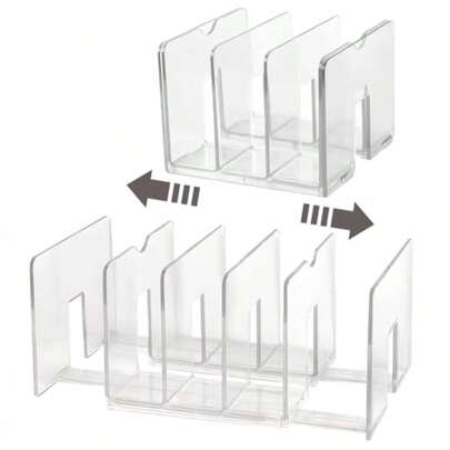 2 Pack Transparent Desktop File Organizer Retractable Stand Desktop Book Stand File Sorter Book Transparent Baffle For Books Envelopes Mail Files Notebooks Office Supplies