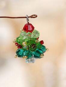 1PC 3D Beaded Christmas Tree Crystal Charms For DIY Crafts Christmas Keychain Bracelet Necklace Earring Jewelry Making Supplies