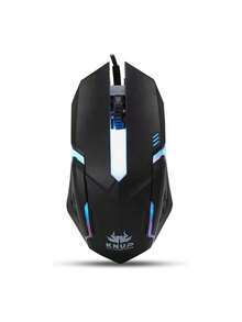 Semi-Mechanical Gaming Keyboard Kit With RGB LED Multimedia Lighting And 3-Button Laser Mouse, USB 2.0 - 彩色 - 查看 5
