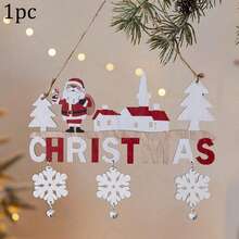 1 pièce/4 pièces/6 pièces Décoration de Noël en bois à suspendre à la porte, utilisée pour décorer les murs de la famille, les arbres de Noël. Cadeaux de Noël et du Nouvel An