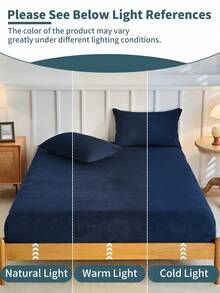 1 件床笠、床上用品、床垫保护套、床罩、舒适家纺、柔软舒适的床垫罩、纯色床单、深口袋、仅床单、不带枕套、防尘、可机洗、床上用品礼品、适合双人大床、可机洗、秋季装饰、冬季装饰 - 藏蓝色 - 查看 8