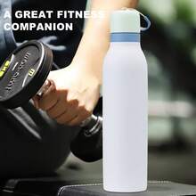 White Water Bottle 24oz, 710ML, With Straw,Suitable For Carrying Out,Heat Preservation Time More Than 24 Hours, Cold And Hot Water Can Be Insulated, Can Make Coffee, Frozen Drinks, Suitable For Camping, Work, Indoor And Outdoor Use. - 白色 - 查看 1