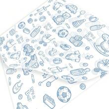 100 Hojas de Papel Grado Alimenticio 30x30 cm Felicidades - BABY SHOWER (AZUL) - Ver 8