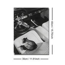1pc Framed/Unframed Black White Luxury Car Heels Fashion Canvas Poster Vintage Wall Art Print Minimalist Aesthetic Decor Retro Painting For Apartment,Living Room,Bedroom,Modern Home Decoration - Multicolor - View 7