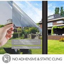 HIDBEA One Way Window Film Sun Block Heat Control Glass Tint Home Interiors Screen Stickers Self Adhesive House Black-Silver 35.4 Inches by 78.7 Inches(Plata 23.6 Inch x 13.1 Feet) - Multicolor - Ver 6