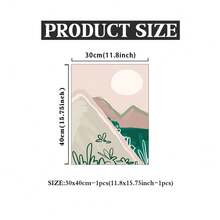 1幅波西米亚风粉彩山景日落帆布画，简约自然风景艺术，客厅卧室美学墙面装饰，无框艺术品，家居装饰必备 - 彩色 - 查看 12